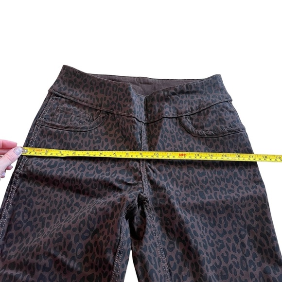 Cleo reversible leopard print pants brown small stretch office business casual - Picture 8 of 13